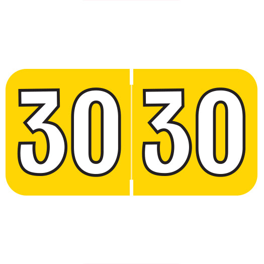 Colwell Year 30 Labels, 3/4" X 1-1/2" Laminated- Roll of 500
