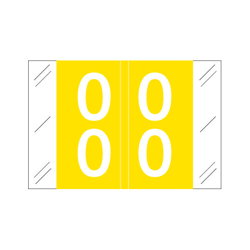 Col'R'Tab 11200 Double Digit "00-09" Labels 1" X 1-1/2" Laminated- Roll of 500