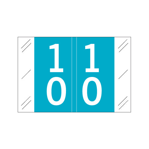 Col'R'Tab 11200 Double Digit "10-19" Labels1 " X 1-1/2" Laminated- Roll of 500