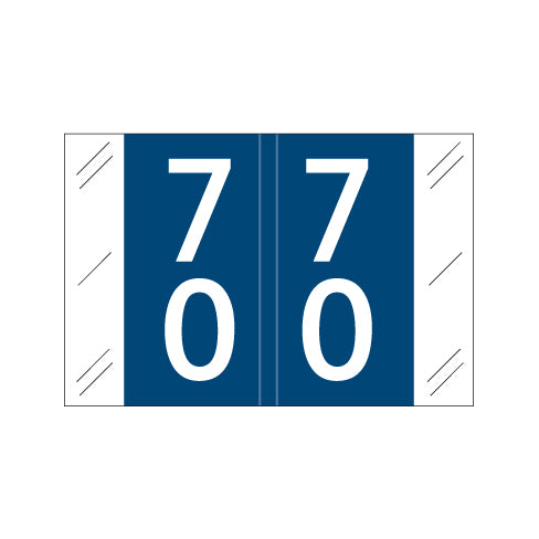 Col'R'Tab 11200 Double Digit "70-79" Labels 1" X 1-1/2" Laminated- Roll of 500