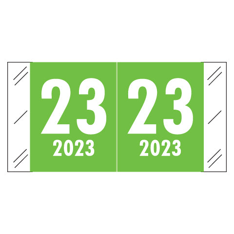 Col'R'Tab Year 23 Labels, 3/4" X 1-1/2" Laminated- Roll of 500
