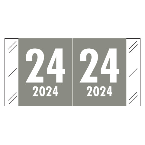 Col'R'Tab Year 24 Labels, 3/4" X 1-1/2" Laminated- Roll of 500