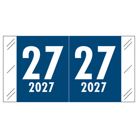 Col'R'Tab Year 27 Labels, 3/4" X 1-1/2" Laminated- Roll of 500