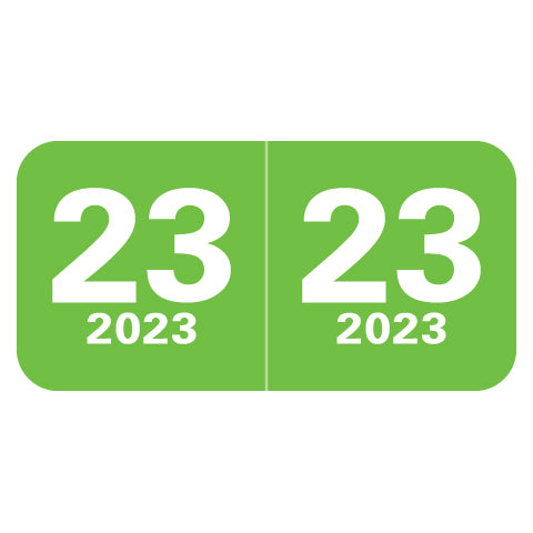 Col'R'Tab Year 23 Labels, 3/4" X 1-1/2" Laminated- Roll of 500