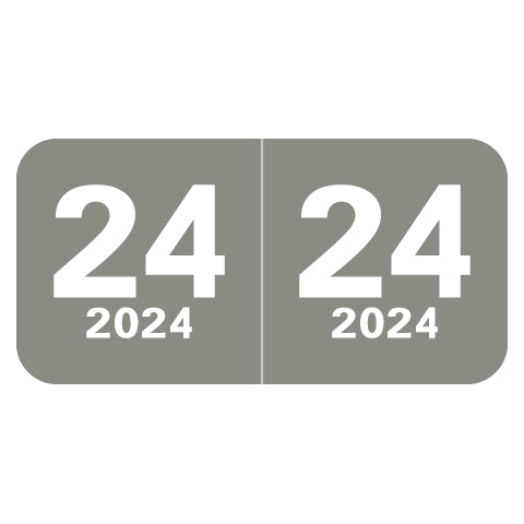 Col'R'Tab Year 24 Labels, 3/4" X 1-1/2" Laminated- Roll of 500