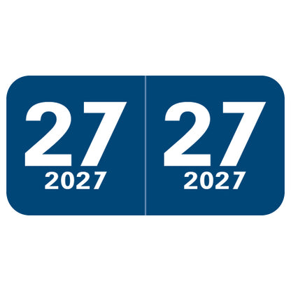 Col'R'Tab Year 27 Labels, 3/4" X 1-1/2" Laminated- Roll of 500