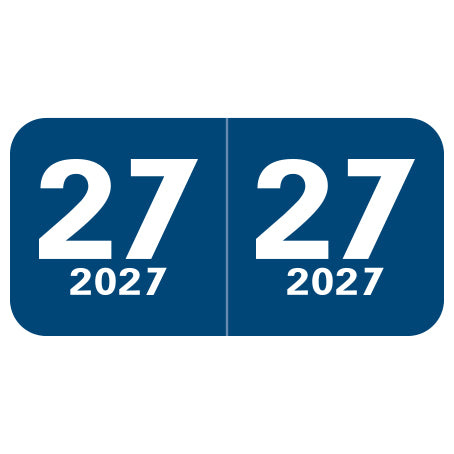Col'R'Tab Year 27 Labels, 3/4" X 1-1/2" Laminated- Roll of 500