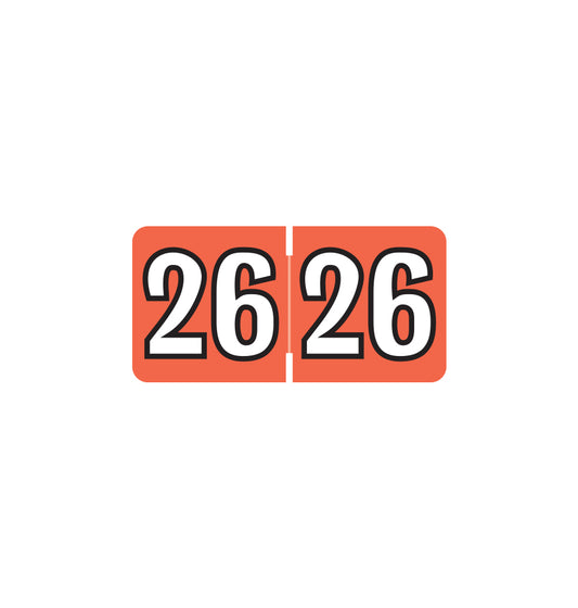 Colwell Year 26 Labels, 1/2" X 1" Laminated- Pack of 250