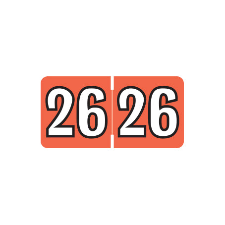 Colwell Year 26 Labels, 1/2" X 1" Laminated- Pack of 250