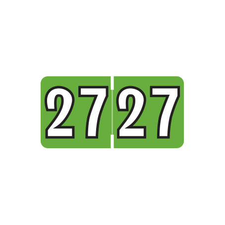 Year 27 Labels, 1/2" X 1" Laminated- Pack of 250