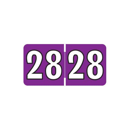 Colwell Year 28 Labels, 1/2" X 1" Laminated- Pack of 250