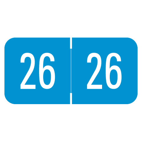 Digi Color Year 26 Labels, 3/4" X 1-1/2" - Roll of 500