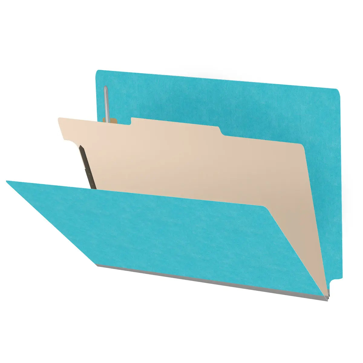 18 Pt. Classification Folders, Full Cut End Tab, Letter Size, 1 Divider (Box of 10)