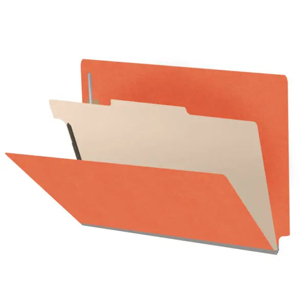 18 Pt. Classification Folders, Full Cut End Tab, Letter Size, 1 Divider (Box of 10)