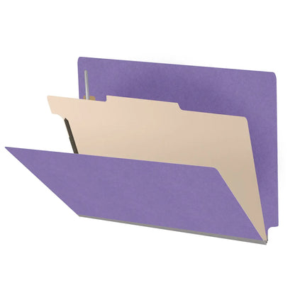 18 Pt. Classification Folders, Full Cut End Tab, Letter Size, 1 Divider (Box of 10)