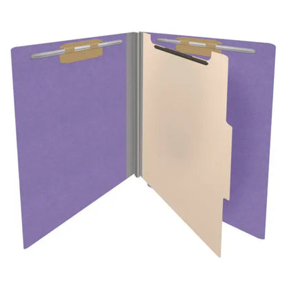18 Pt. Classification Folders, Full Cut End Tab, Letter Size, 1 Divider (Box of 10)