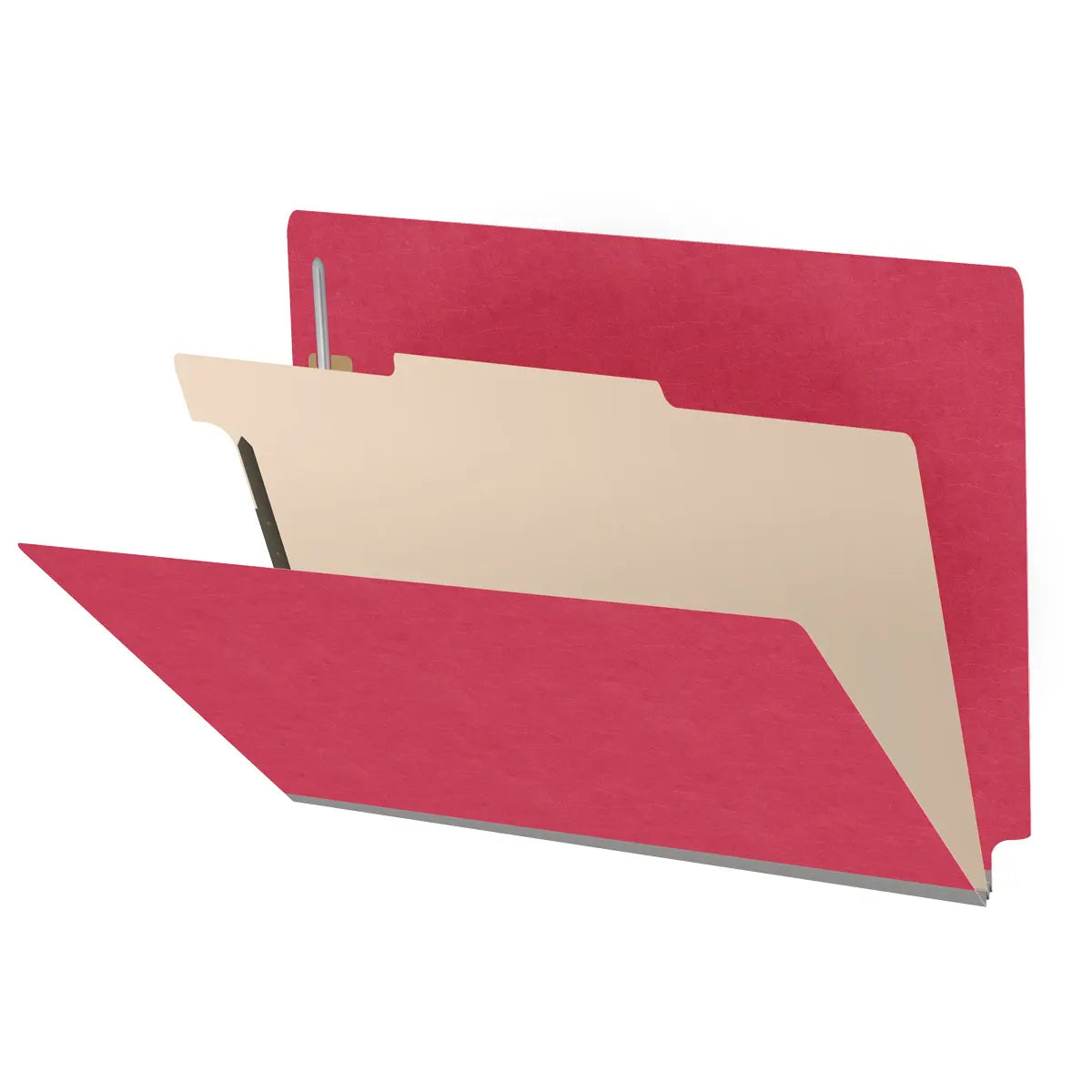 18 Pt. Classification Folders, Full Cut End Tab, Letter Size, 1 Divider (Box of 10)