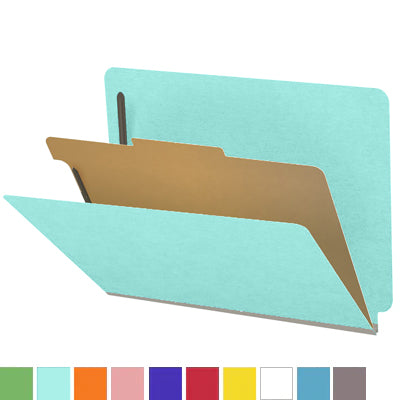18 Pt. Classification Folders, Full Cut End Tab, Letter Size, 1 Divider (Box of 10)