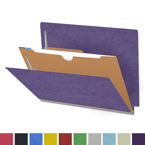 25 Pt. Pressboard Classification Folders, Full Cut End Tab, Letter Size, 1 Pocket Divider (Box of 10)