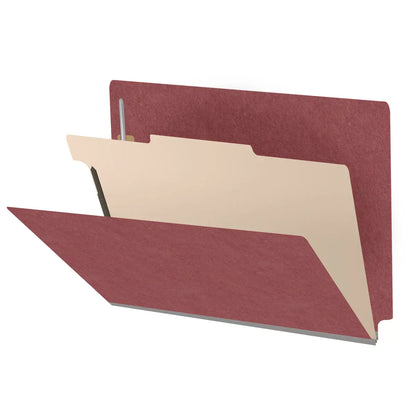 25 Pt. Pressboard Classification Folders, Full Cut End Tab, Letter Size, 1 Divider (Box of 10)