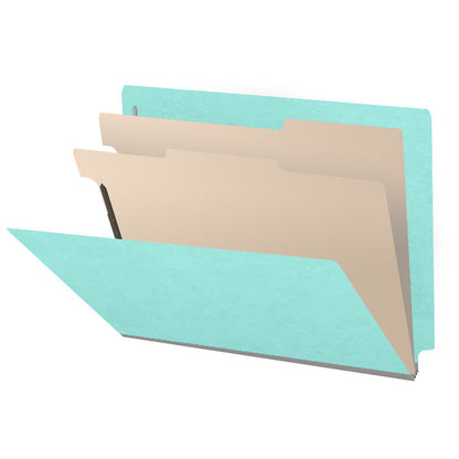 18 Pt. Classification Folders, Full Cut End Tab, Letter Size, 2 Dividers (Box of 10)