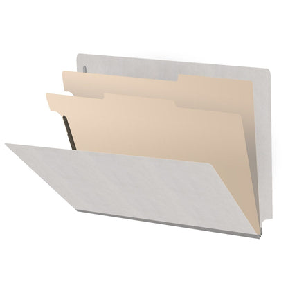18 Pt. Classification Folders, Full Cut End Tab, Letter Size, 2 Dividers (Box of 10)