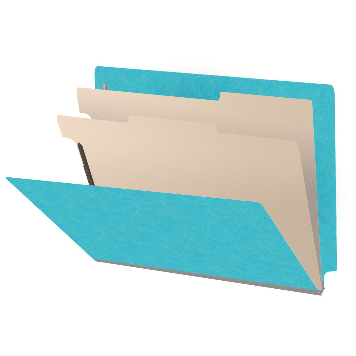 18 Pt. Classification Folders, Full Cut End Tab, Letter Size, 2 Dividers (Box of 10)
