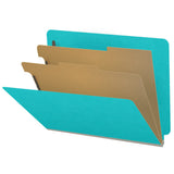 18 Pt. Classification Folders, Full Cut End Tab, Letter Size, 2 Dividers (Box of 10)