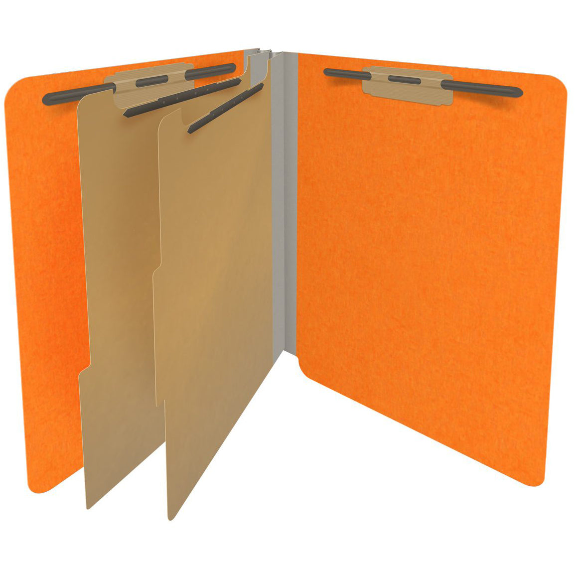 18 Pt. Classification Folders, Full Cut End Tab, Letter Size, 2 Dividers (Box of 10)