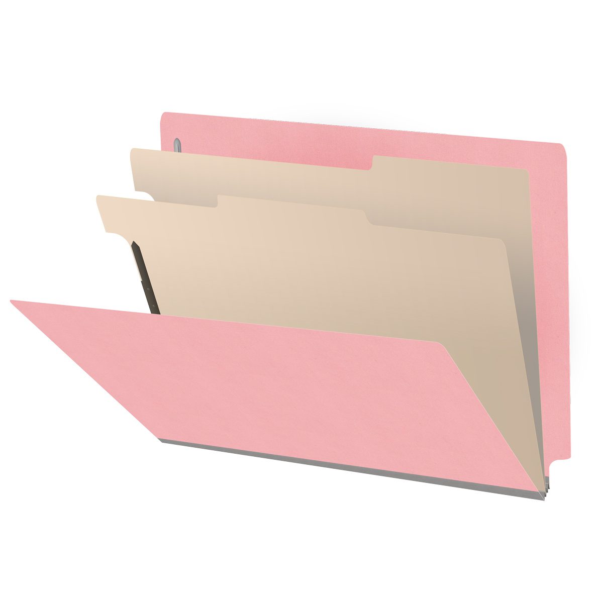 18 Pt. Classification Folders, Full Cut End Tab, Letter Size, 2 Dividers (Box of 10)