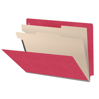 18 Pt. Classification Folders, Full Cut End Tab, Letter Size, 2 Dividers (Box of 10)