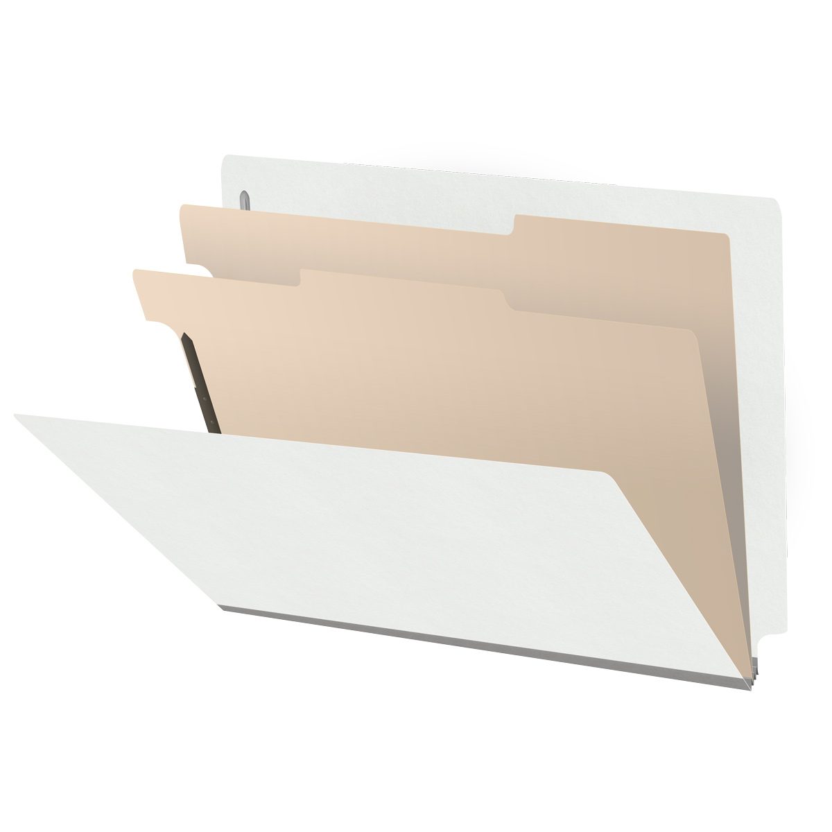 18 Pt. Classification Folders, Full Cut End Tab, Letter Size, 2 Dividers (Box of 10)