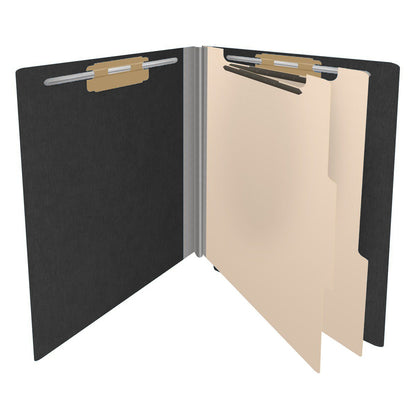 25 Pt. Pressboard Classification Folders, Full Cut End Tab, Letter Size, 2 Dividers (Box of 10)