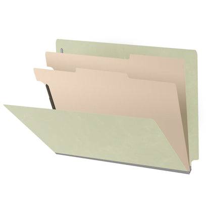 25 Pt. Pressboard Classification Folders, Full Cut End Tab, Letter Size, 2 Dividers (Box of 10)