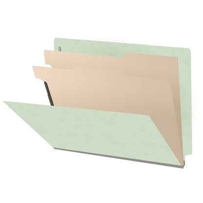 25 Pt. Pressboard Classification Folders, Full Cut End Tab, Letter Size, 2 Dividers (Box of 10)