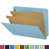 25 Pt. Pressboard Classification Folders, Full Cut End Tab, Letter Size, 2 Dividers (Box of 10)