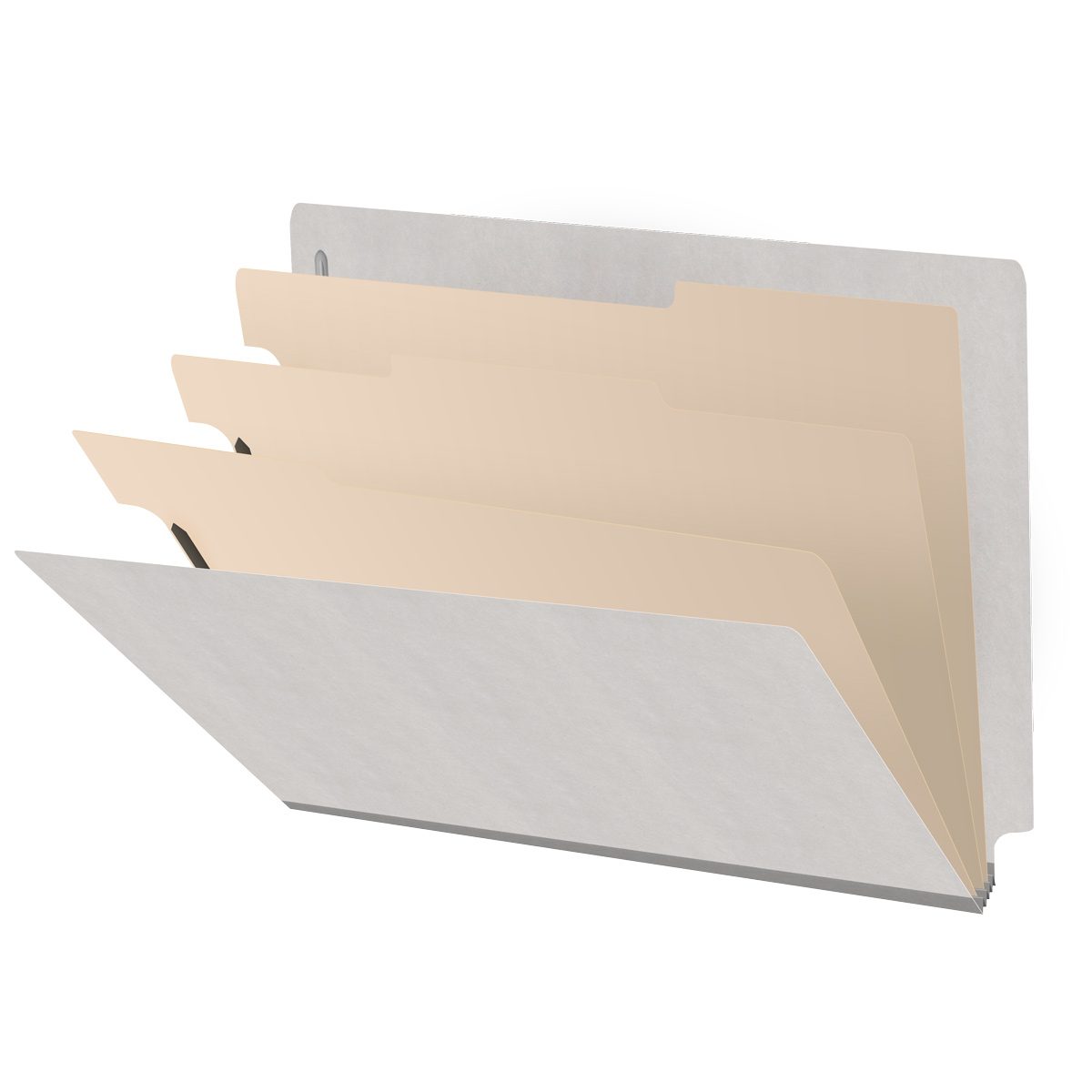18 Pt. Classification Folders, Full Cut End Tab, Letter Size, 3 Dividers (Box of 10)