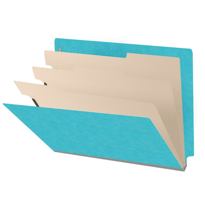 18 Pt. Classification Folders, Full Cut End Tab, Letter Size, 3 Dividers (Box of 10)