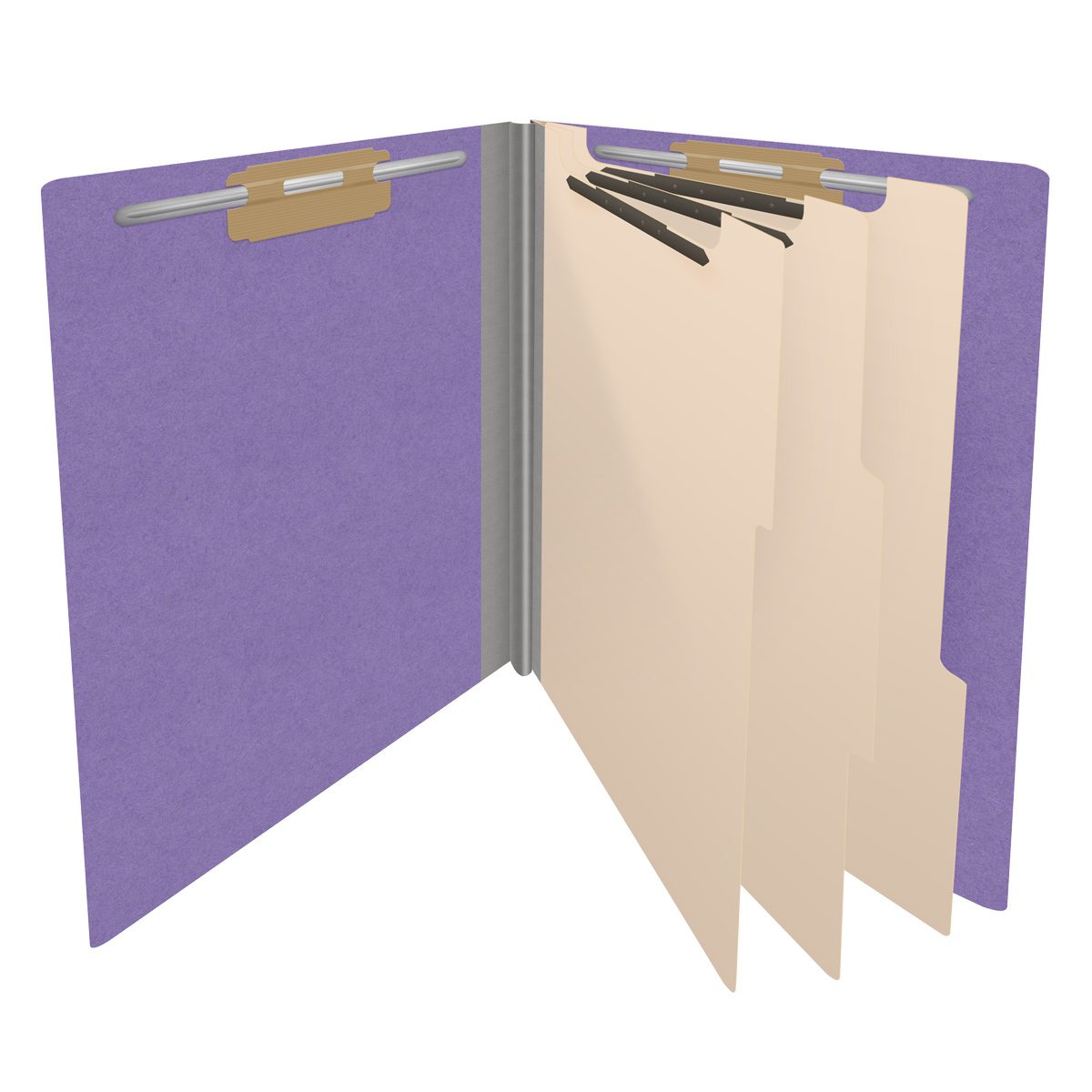 18 Pt. Classification Folders, Full Cut End Tab, Letter Size, 3 Dividers (Box of 10)
