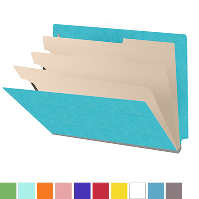 18 Pt. Classification Folders, Full Cut End Tab, Letter Size, 3 Dividers (Box of 10)