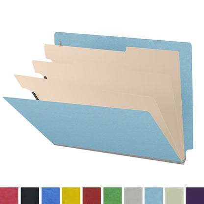 25 Pt. Pressboard Classification Folders, Full Cut End Tab, Letter Size, 3 Dividers (Box of 10)