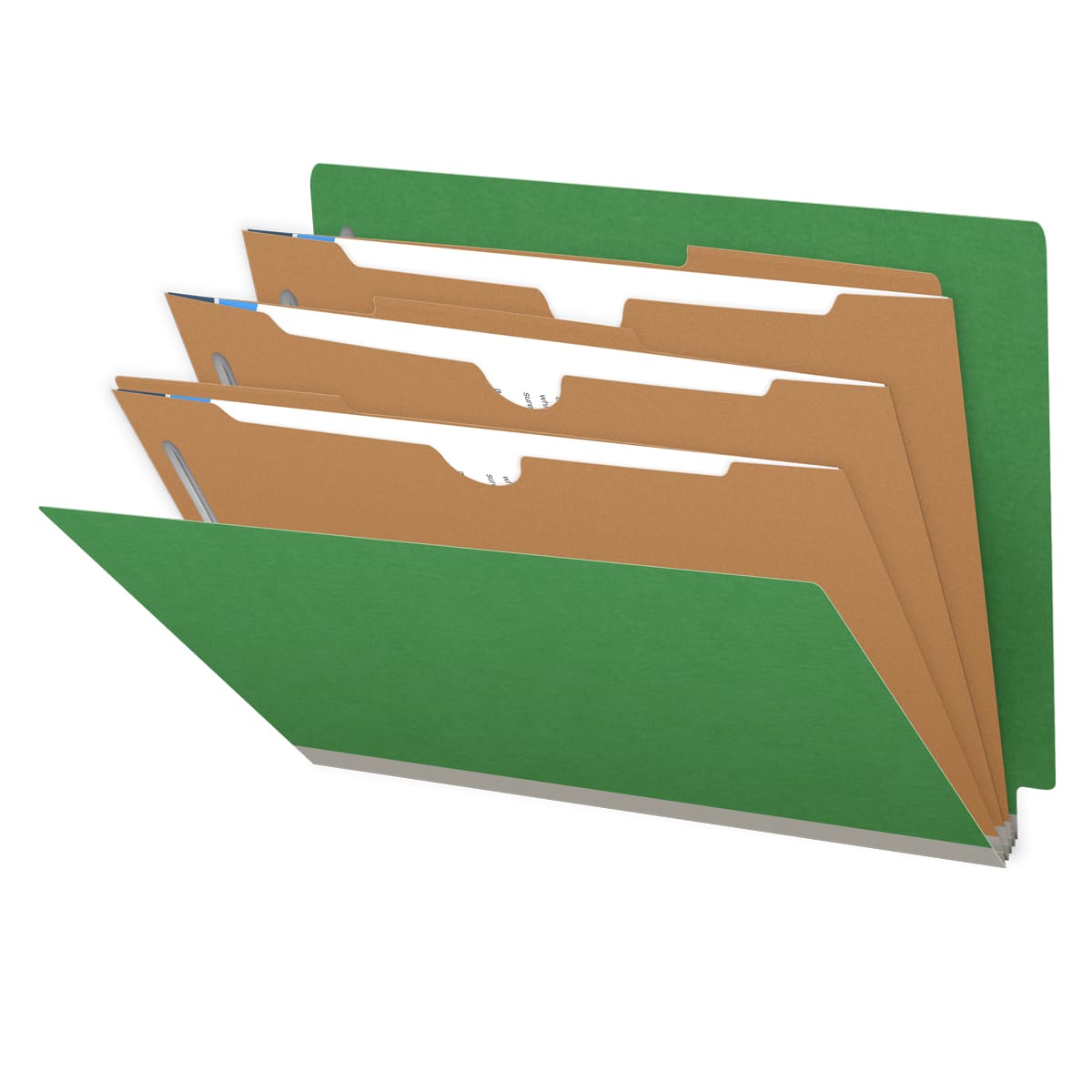 25 Pt. Pressboard Classification Folders, Full Cut End Tab, Letter Size, 3 Pocket Dividers (Box of 10)