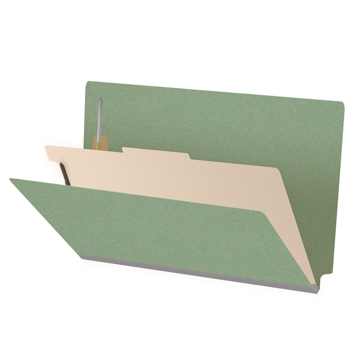 25 Pt. Pressboard Classification Folders, Full Cut End Tab, Legal Size, 1 Divider (Box of 10)