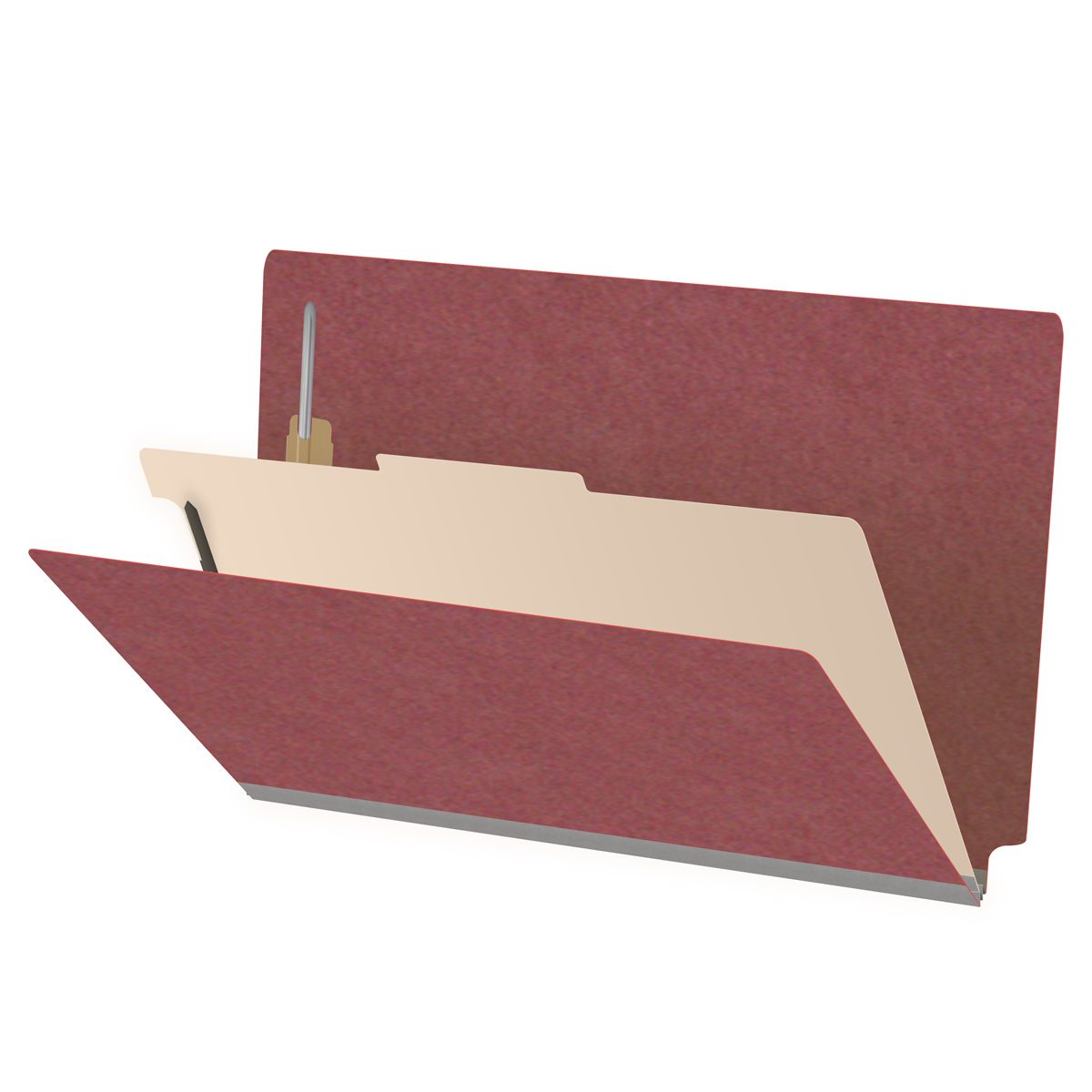 25 Pt. Pressboard Classification Folders, Full Cut End Tab, Legal Size, 1 Divider (Box of 10)