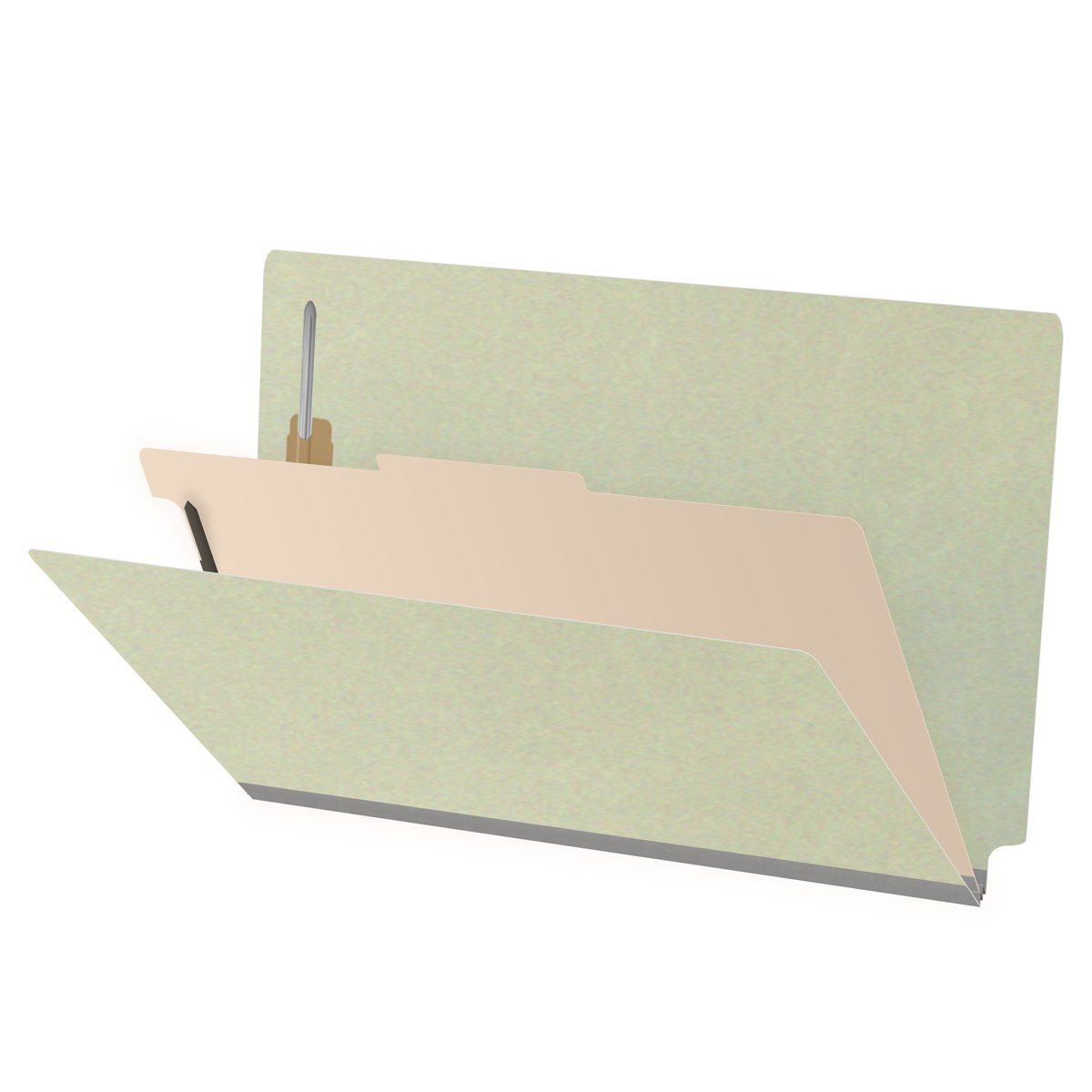 25 Pt. Pressboard Classification Folders, Full Cut End Tab, Legal Size, 1 Divider (Box of 10)