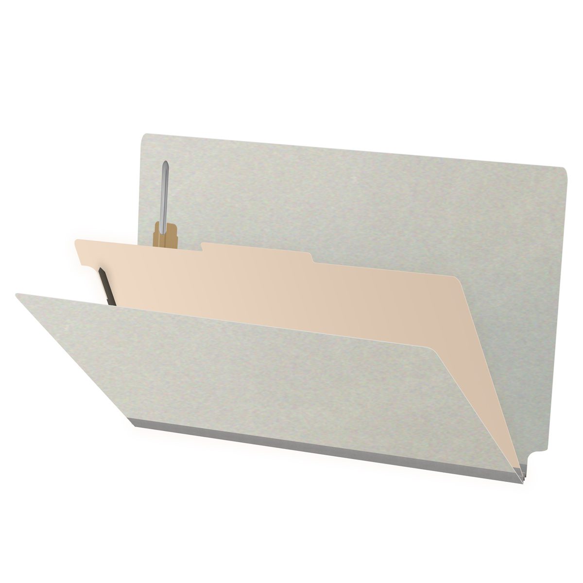 25 Pt. Pressboard Classification Folders, Full Cut End Tab, Legal Size, 1 Divider (Box of 10)