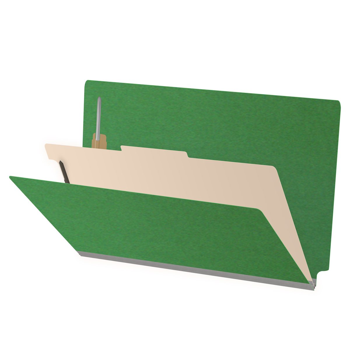 25 Pt. Pressboard Classification Folders, Full Cut End Tab, Legal Size, 1 Divider (Box of 10)