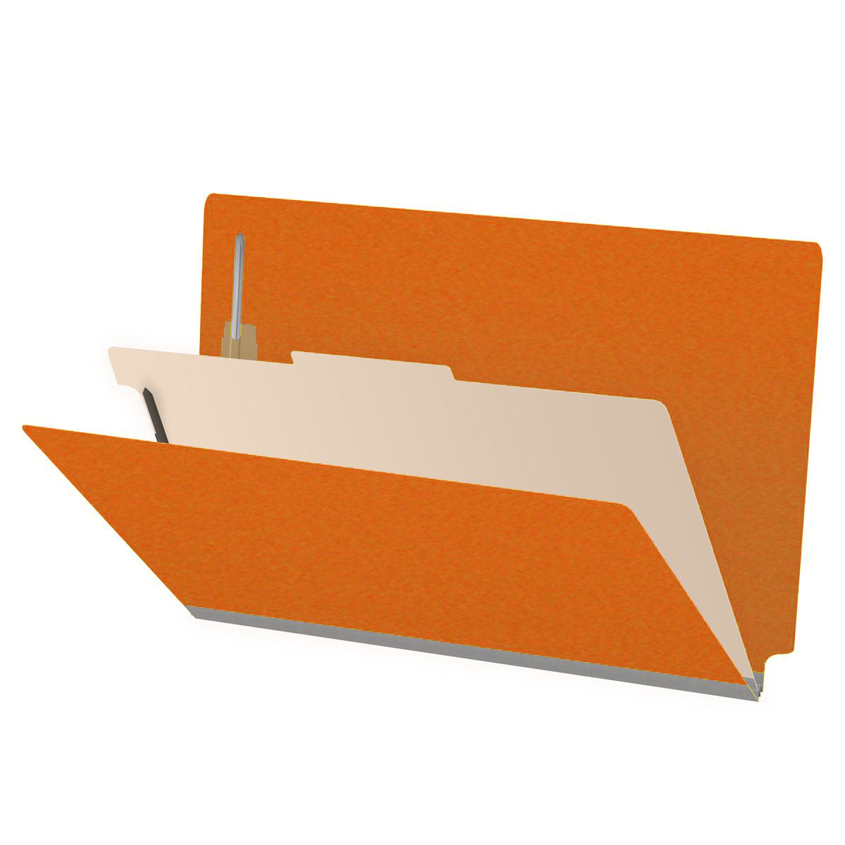 25 Pt. Pressboard Classification Folders, Full Cut End Tab, Legal Size, 1 Divider (Box of 10)
