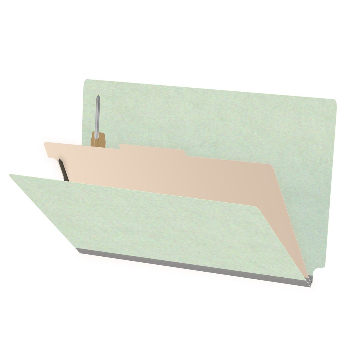 25 Pt. Pressboard Classification Folders, Full Cut End Tab, Legal Size, 1 Divider (Box of 10)