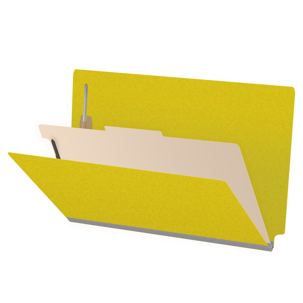 25 Pt. Pressboard Classification Folders, Full Cut End Tab, Legal Size, 1 Divider (Box of 10)